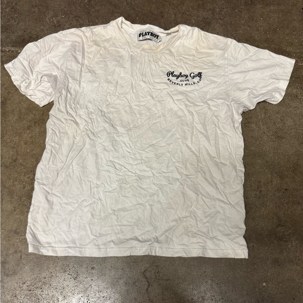PLAYBOY White Short Sleeve Tee size Large men’s